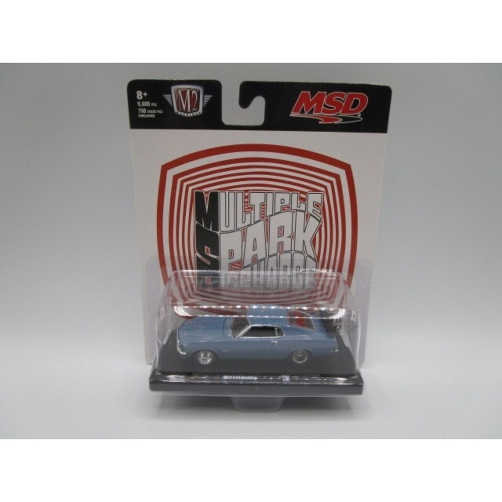 M2 Machines MSD 1970 Ford Mustang Blue Diecast Car Multiple Spark Discharge